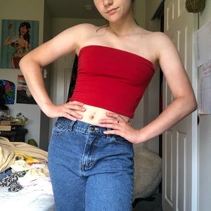 Red tube top